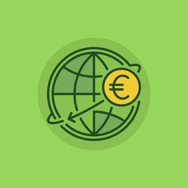 Uluslararası para transferi yeşil simge — Stok Vektör