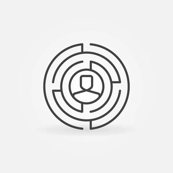 Round labyrinth outline icon — Stock Vector