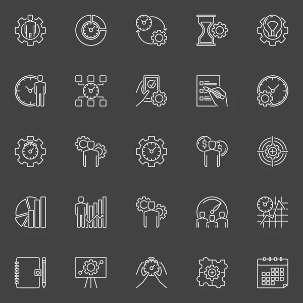 Conjunto de iconos de gestión de tiempo — Archivo Imágenes Vectoriales