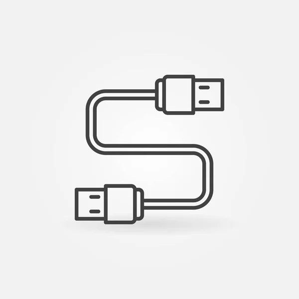 Ikona čáry USB kabel — Stockový vektor