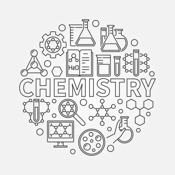 Круглая иллюстрация по химии — стоковый вектор