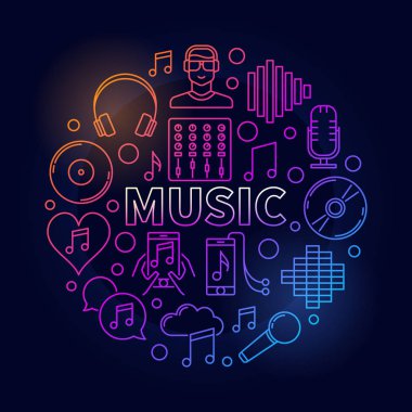 Müzik karanlık yuvarlak şekil