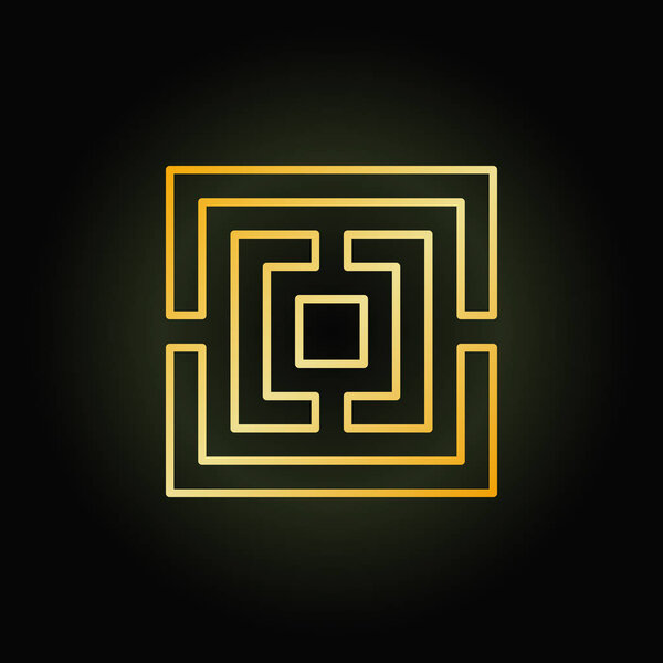 Gold thin line labyrinth icon