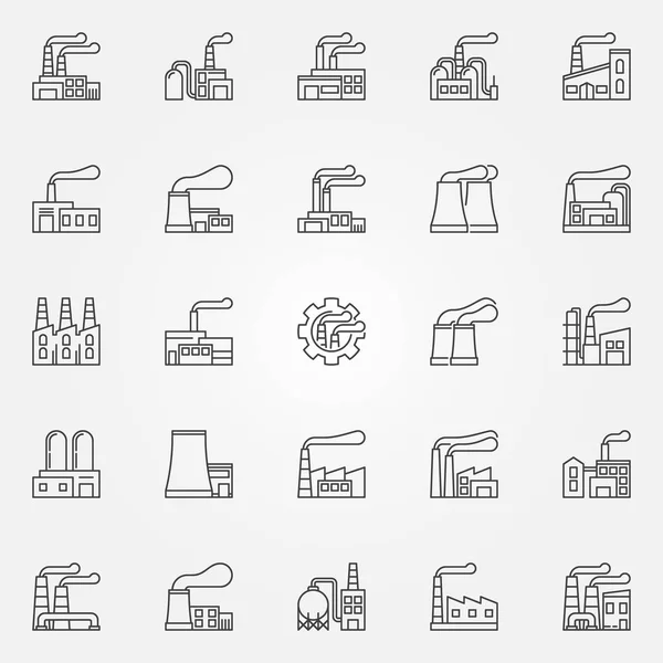 Set di icone di fabbrica — Vettoriale Stock