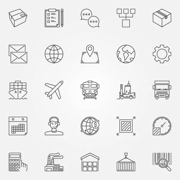 Conjunto de iconos de logística y entrega — Archivo Imágenes Vectoriales