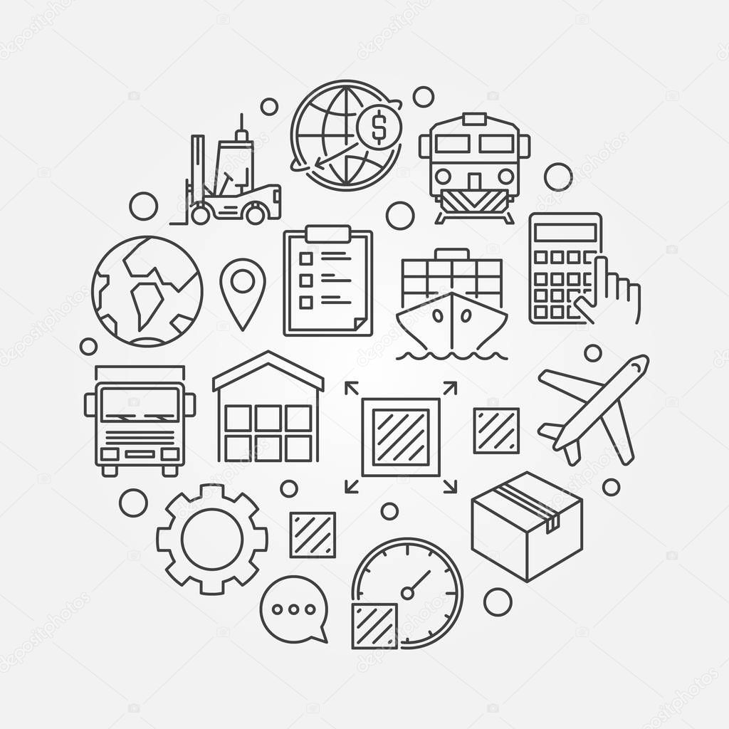 Global logistics circular symbol