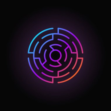 Yuvarlak labirent renkli simge