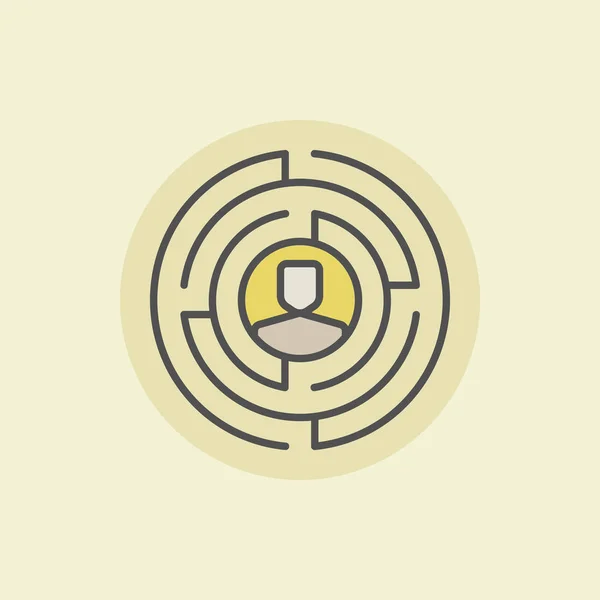 Labyrint met man pictogram — Stockvector