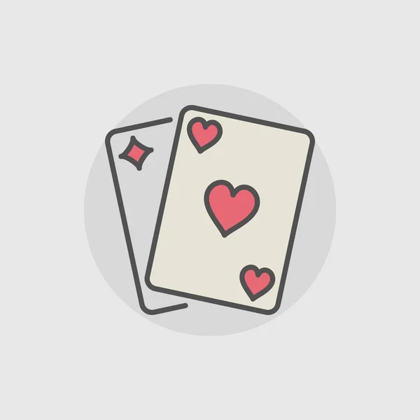 Jouer aux cartes icône de couleur — Image vectorielle