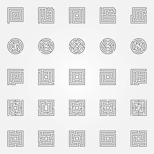 Labirintus szerkezeti ikonok beállítása — Stock Vector