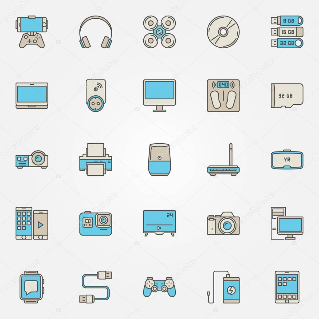 Devices colorful icons