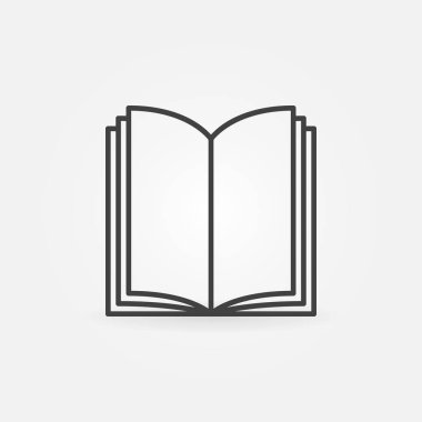 Açık kitap ince çizgi simgesi