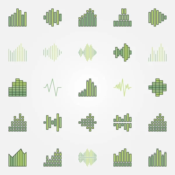 Soundwave färgglada ikoner set — Stock vektor