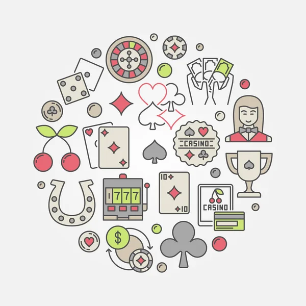 Casino símbolo concepto circular — Vector de stock