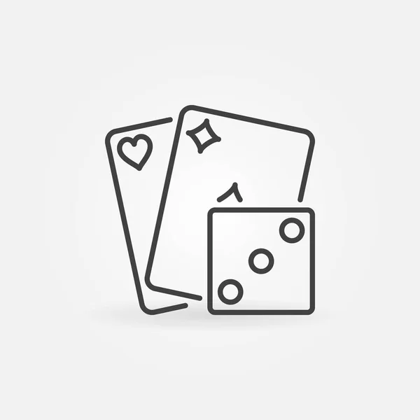 Carte da gioco con l'icona dei dadi — Vettoriale Stock