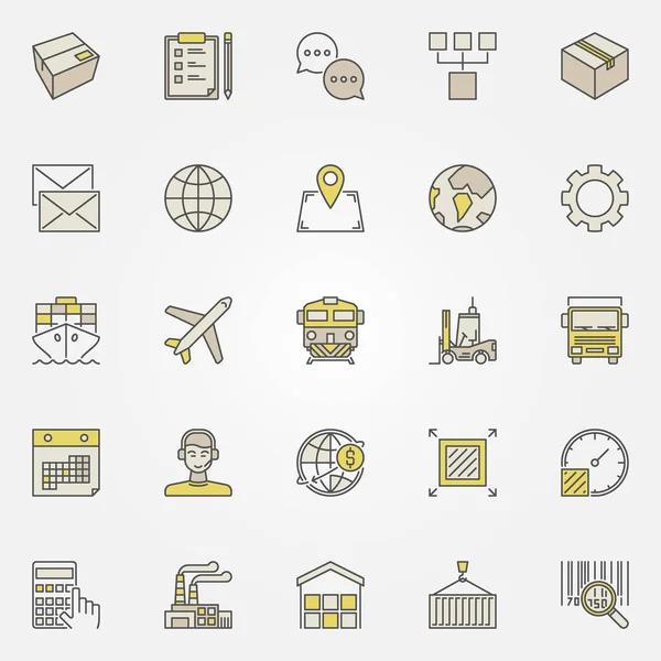 Logistics and transportation colorful icons — Stock Vector