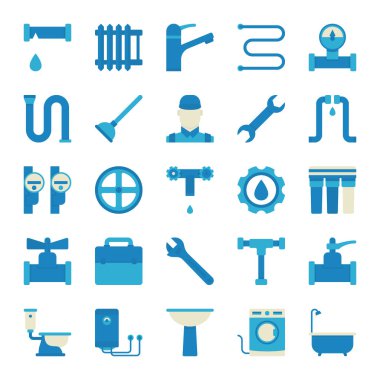 Sıhhi tesisat Icons set