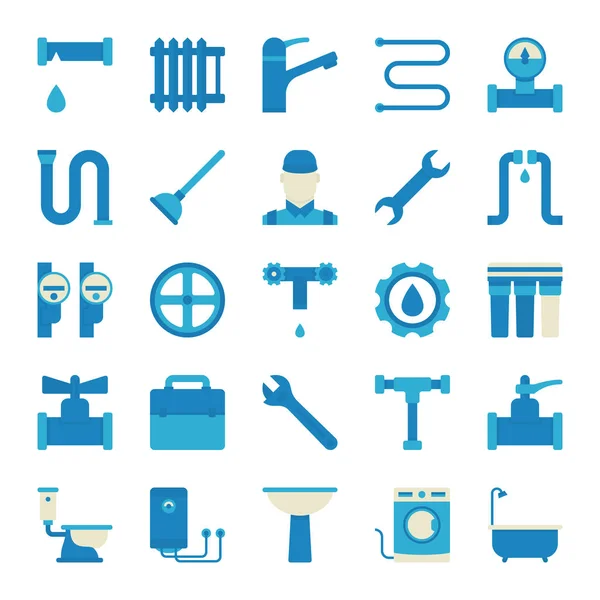 Набор иконок для сантехники — стоковый вектор