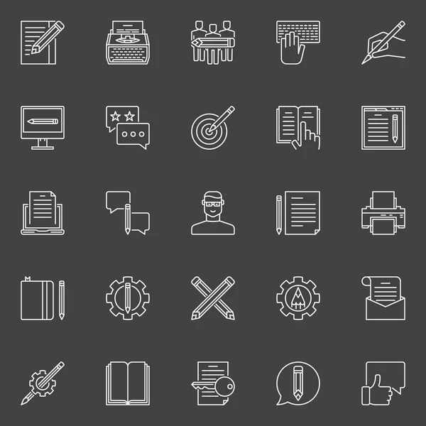 Iconos del esquema de redacción — Vector de stock