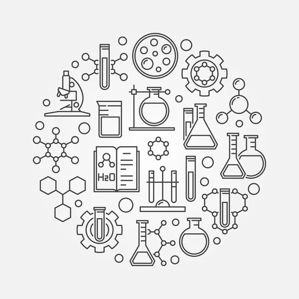 Tudomány és kémia vonal szimbólum — Stock Vector