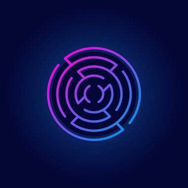 Renkli yuvarlak labirent satırı simgesi