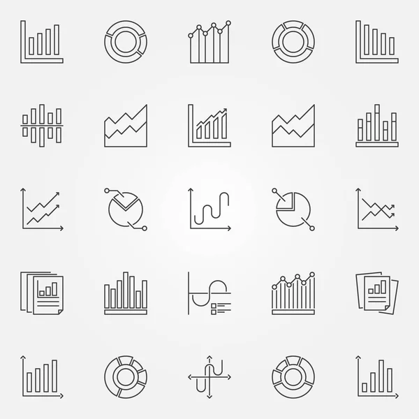 Conjunto de iconos de diagrama y gráfico — Vector de stock