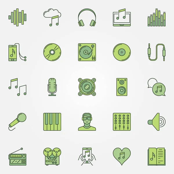 Colorful music icons set — Stock Vector