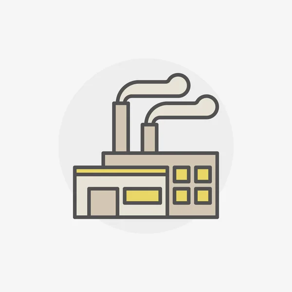 Fabrieksgebouw gekleurd pictogram — Stockvector
