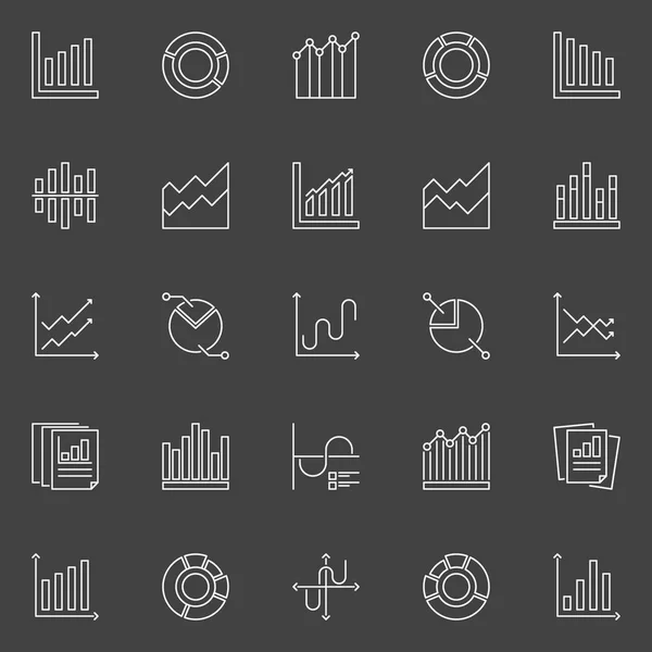 Iconos de gráfico y gráfico — Vector de stock