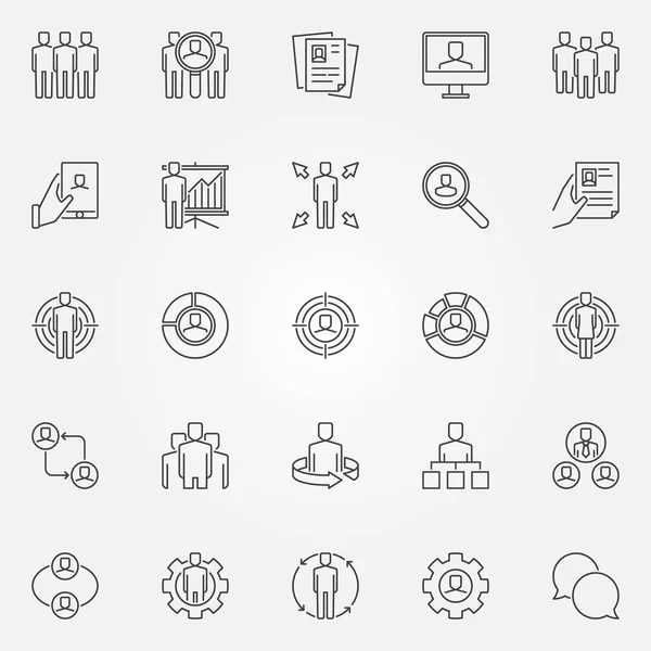 Menselijke hulpbronnen icons set — Stockvector