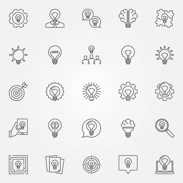 Ideas iconos conjunto — Archivo Imágenes Vectoriales