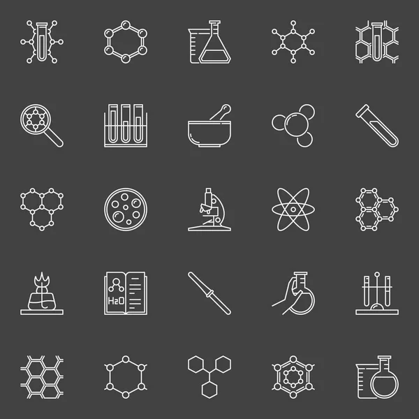 Colección de iconos de línea química — Vector de stock