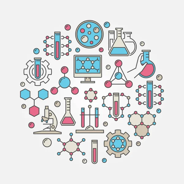 Ilustração química redonda — Vetor de Stock