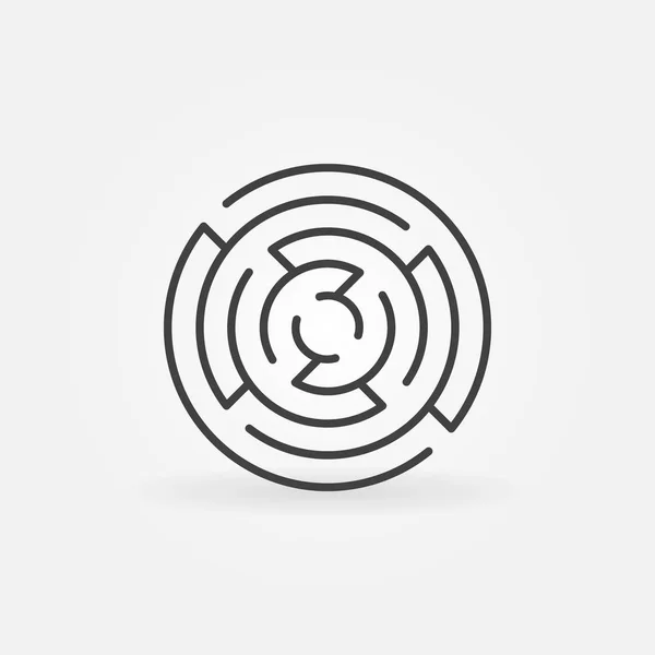 Minimális kör labirintus ikon — Stock Vector