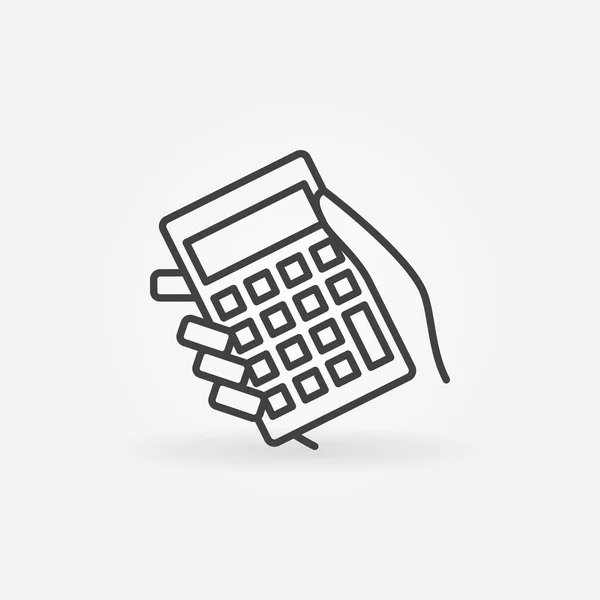 Calculator in hand icon — Stock Vector