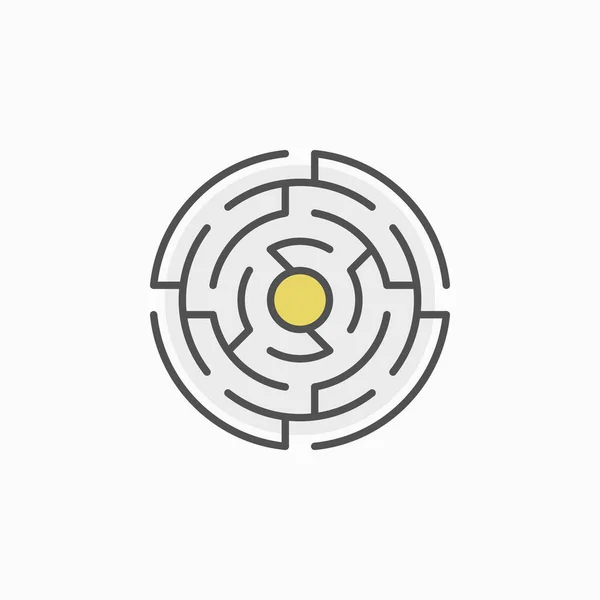 Bunte runde Labyrinth-Ikone — Stockvektor