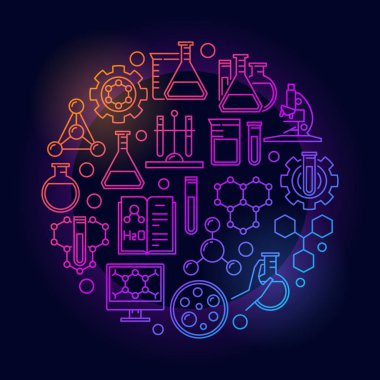 Eğitim ve kimya renkli sembol