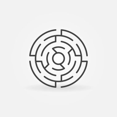 Yuvarlak labirent vektör simgesi