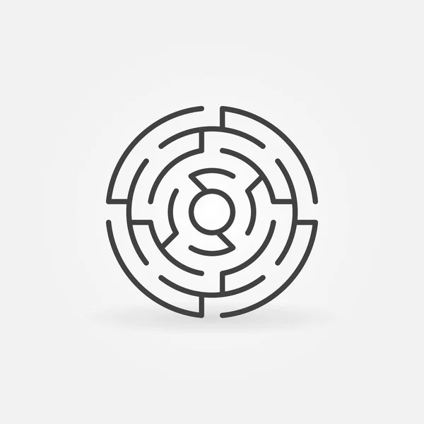 Round labyrinth vector icon — Stock Vector
