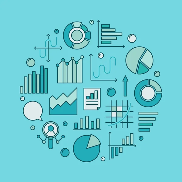 Blue data analytics ilustração circular — Vetor de Stock