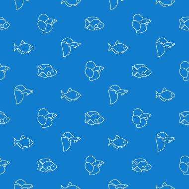 Basit akvaryum balık model mavi