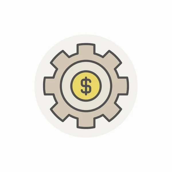 Cogwheel com ícone colorido dólar — Vetor de Stock