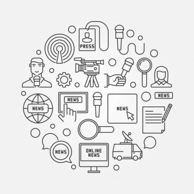 Haber dairesel anahat illüstrasyon