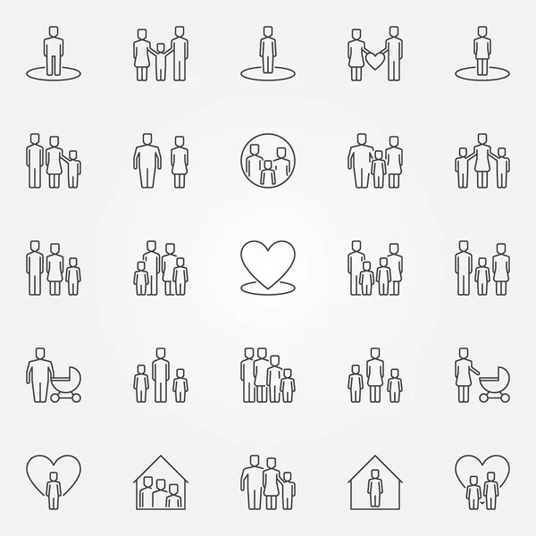 Aile Icons set — Stok Vektör