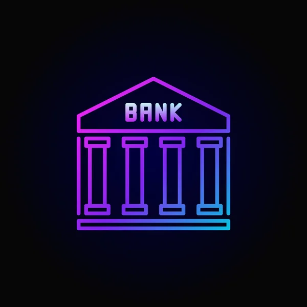 Banco ícone linha colorida — Vetor de Stock