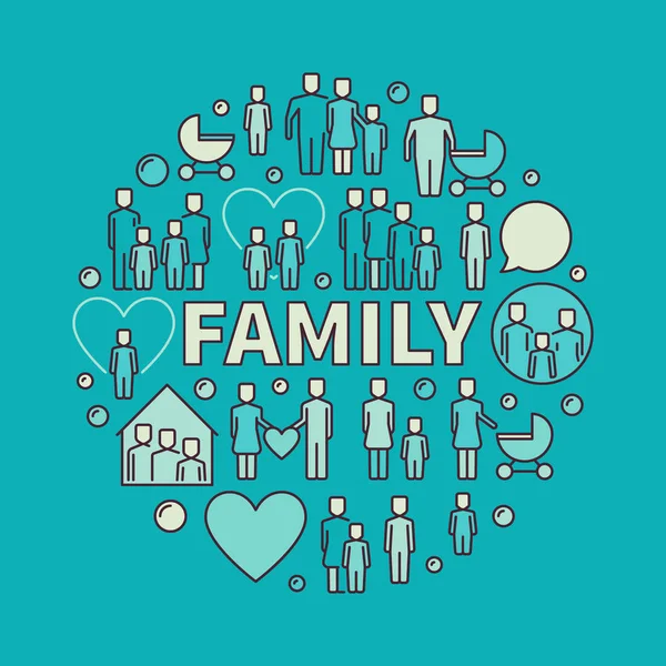 Illustration Famille colorée — Image vectorielle