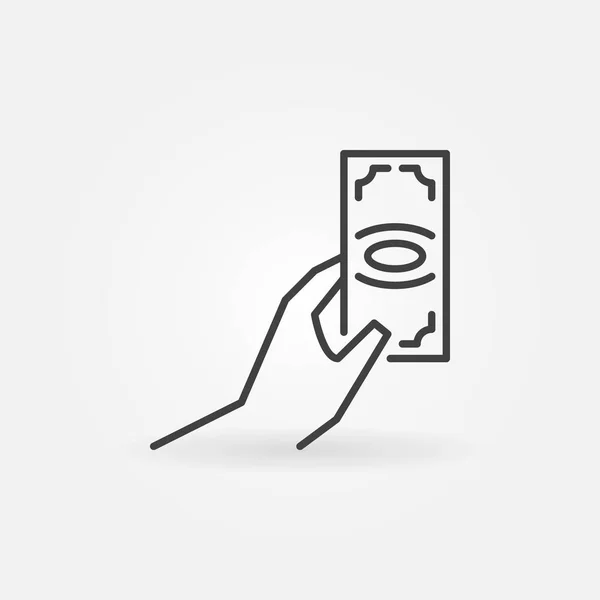 Main avec icône d'argent — Image vectorielle