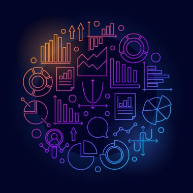 Analytics renkli yuvarlak resimde