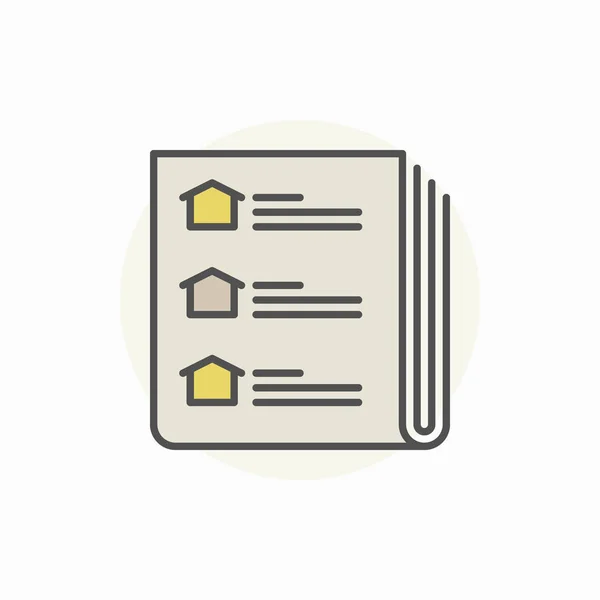 Immobilier icône de journal — Image vectorielle