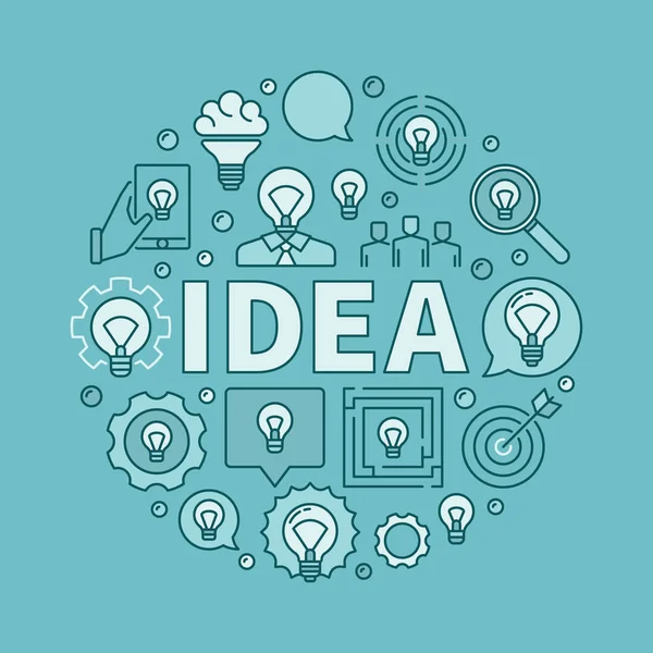 Idea redonda ilustración azul — Vector de stock